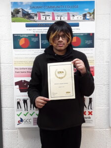 Congratulations to Adallah Abyou- Bronze Awardee in Galway Community College