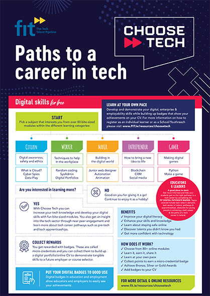 Paths to a career in tech brochure cover