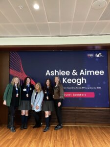 It takes a village! Aimee and Ashlee Keogh, our keynote speakers, with their teachers and mentors from Tallaght Community School - FIT Choose Tech Awards Ceremony March 2025