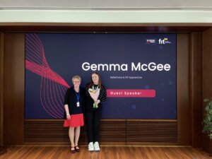Gemma McGee, our wonderful keynote speaker and FIT Salesforce Apprentice = FIT Choose Tech Awards Ceremony March 2025