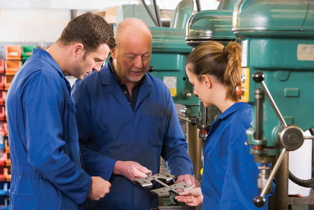 apprentices mixed gender working