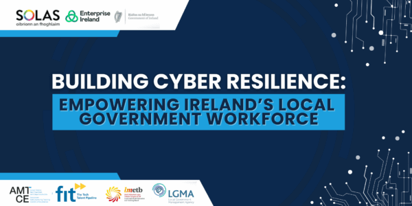 Navy image with text overlayed titled building cyber resilience